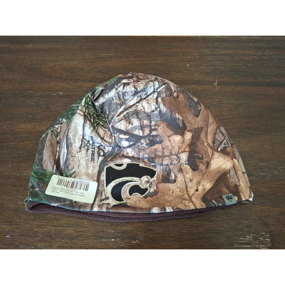 Kansas State Wildcats Camo Brown Reversible Knit Beanie/Hat - NWT!